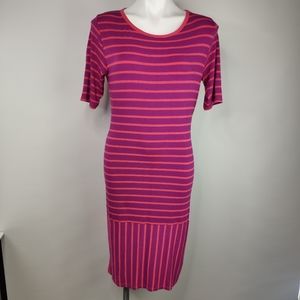 LuLaRoe Julia Striped Bodycon Dress Size Large